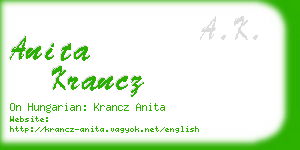 anita krancz business card